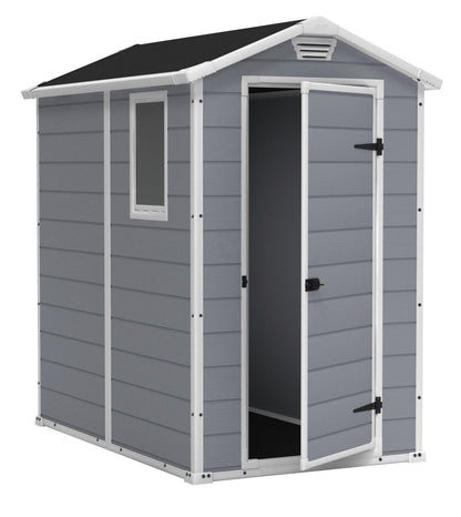 Keter 213413 Manor DD 6 X 8 Foot All Weather Outdoor Storage Shed, Grey
