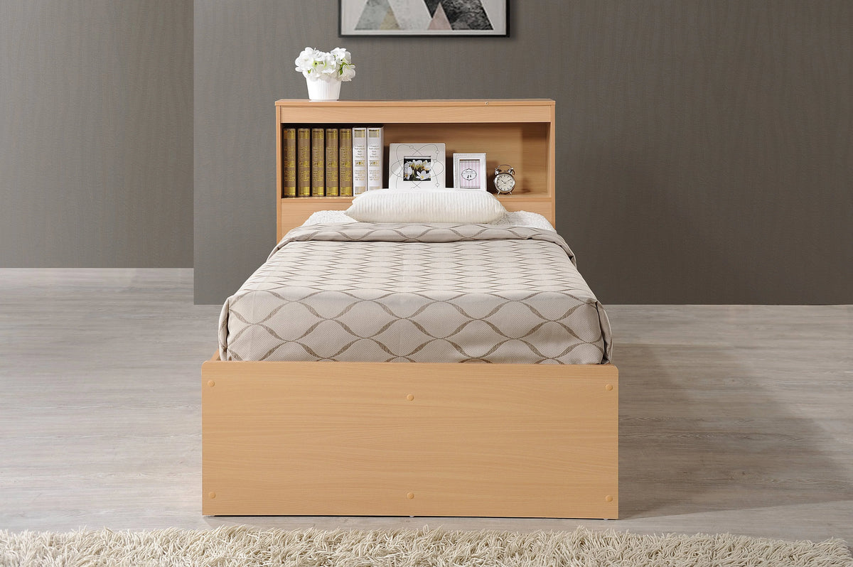 Hodedah Twin-Size Captain Bed with 3-Drawers and Headboard in White