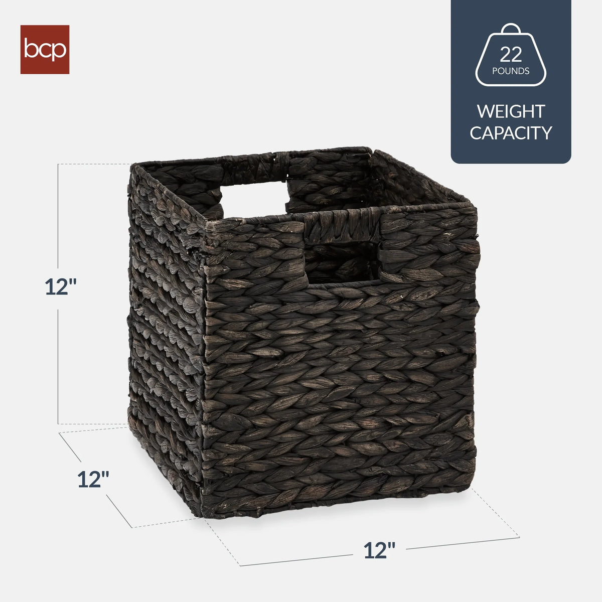 Best Choice Products 12x12in Hyacinth Baskets, Set of 5 Multipurpose Collapsible Organizers w/ Inserts - Natural