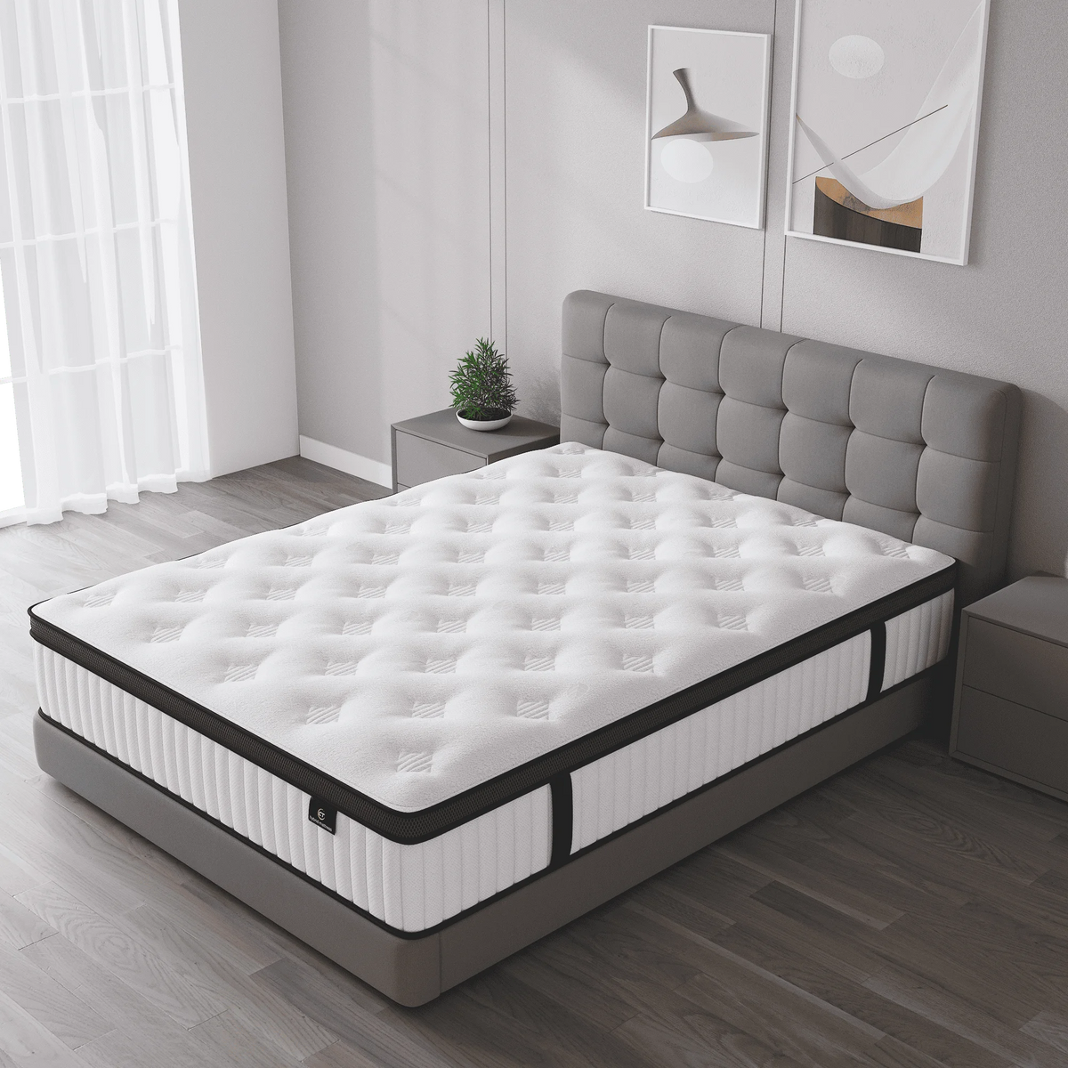 Madevos Full Mattress in a Box, 12 inch Memory Foam individual Pocket Spring Hybrid Mattress - Medium Firm Support with Soft & Breathable
