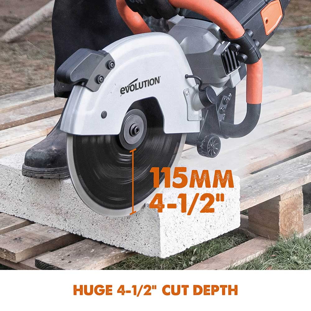 Evolution R300DCT 12 in. Electric Concrete Cut-Off Saw, Disc Cutter with 12 in. Diamond Blade (D300SEG-CS2) Included