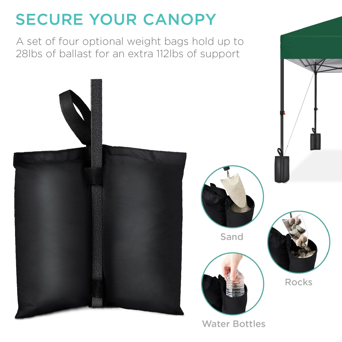 Best Choice Products 12x12ft Easy Setup Pop Up Canopy w/ 1-Button Setup, Wheeled Case, 4 Weight Bags - Navy Blue