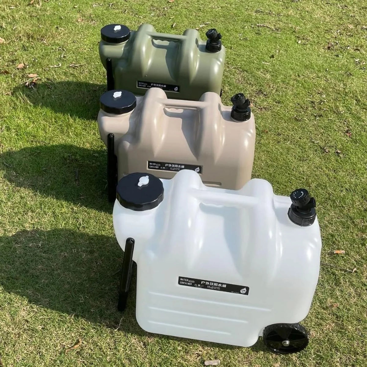 Water Container Water Storage Container Wheeled Pull Rod with Handle Water Barrel Water Jug for Camping Picnic Bath Emergency