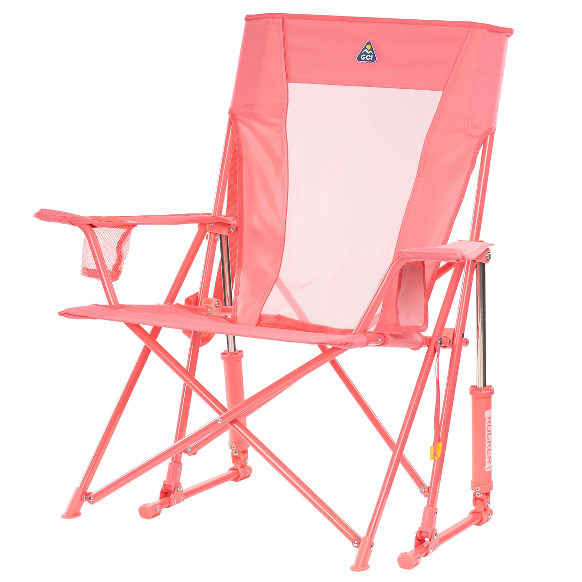 GCI Outdoor Comfort Pro Rocker Foldable Rocking Camp Chair, Blush