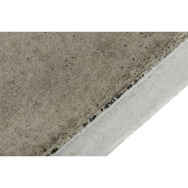 Modrest Morley Square Modern Concrete Stone Coffee Table in Dark Gray