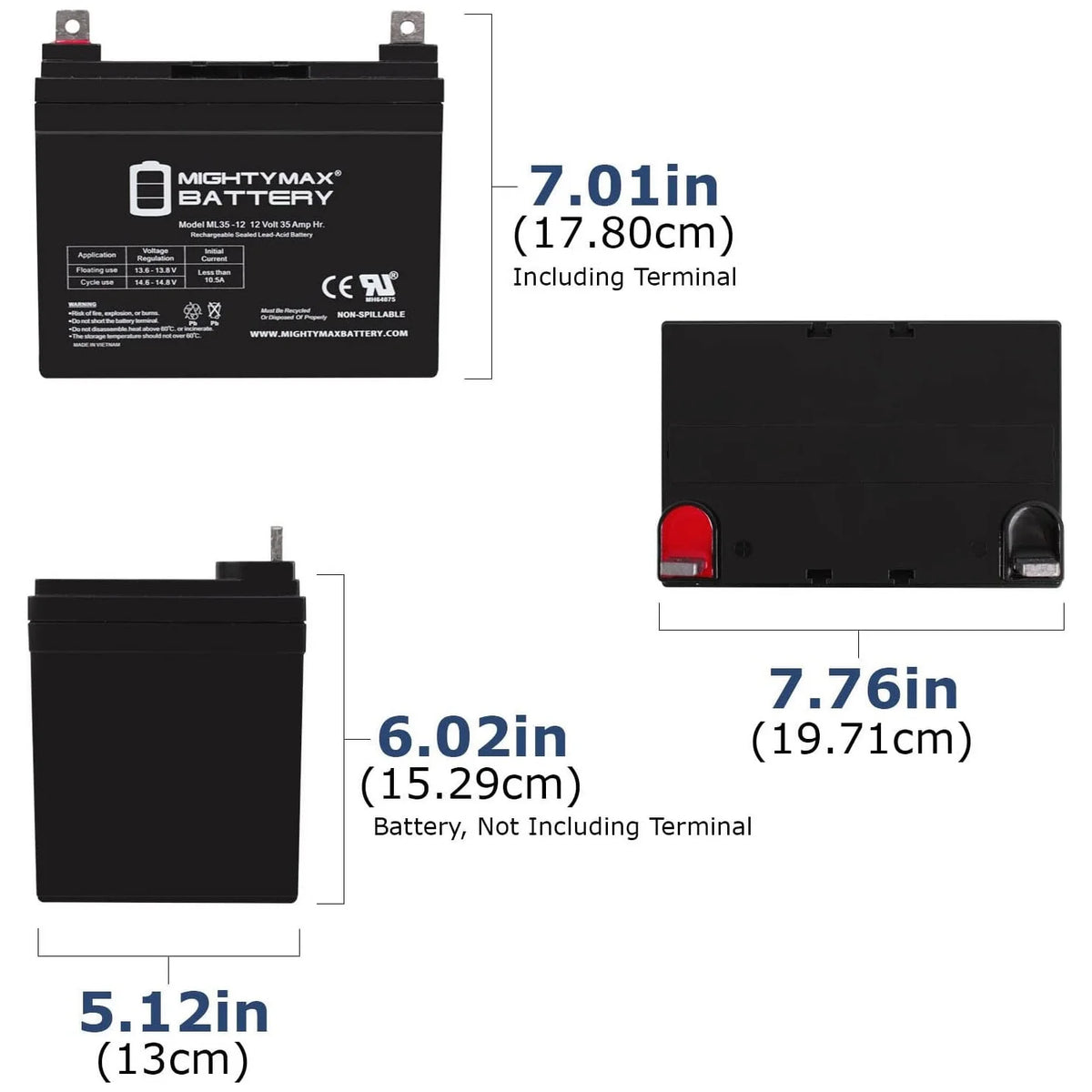 12V 35Ah Wheelchair Battery for Pride Mobility Jazzy 1103 - 2 Pack