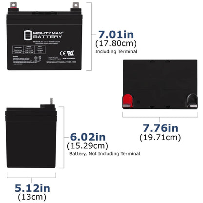 12V 35Ah Wheelchair Battery for Pride Mobility Jazzy 1103 - 2 Pack