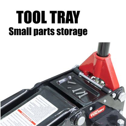 Hyper Tough 3 Ton Floor Jack with Dual Pump - Black