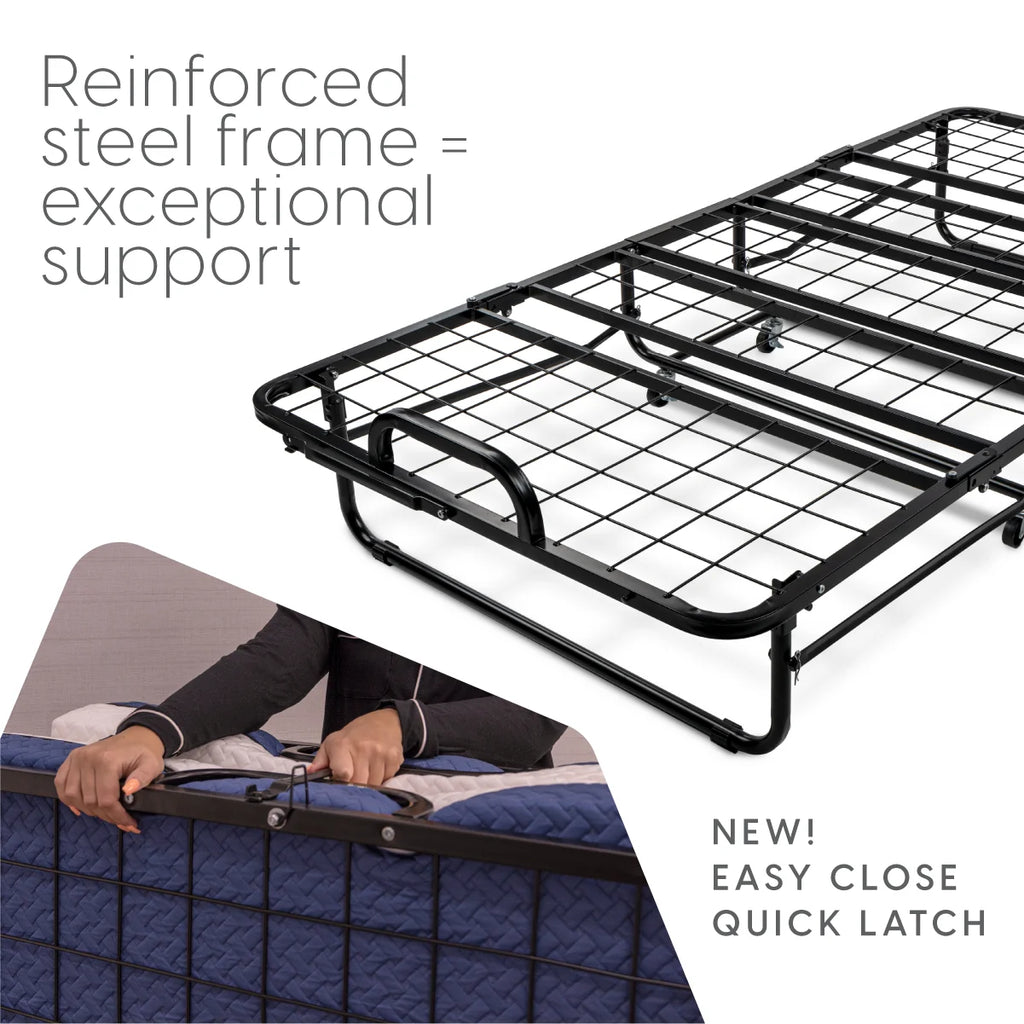 Milliard Twin Steel Folding Bed with Luxurious Memory Foam