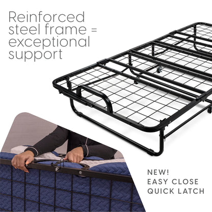Milliard Twin Steel Folding Bed with Luxurious Memory Foam