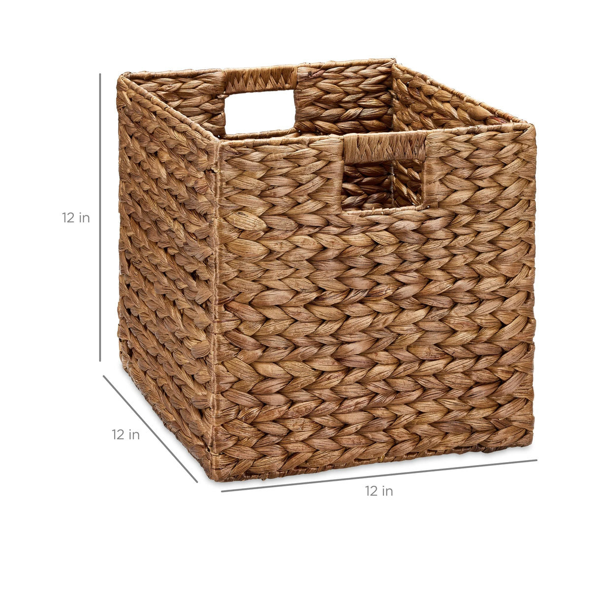 Best Choice Products 12x12in Hyacinth Baskets, Set of 5 Multipurpose Collapsible Organizers w/ Inserts - Natural