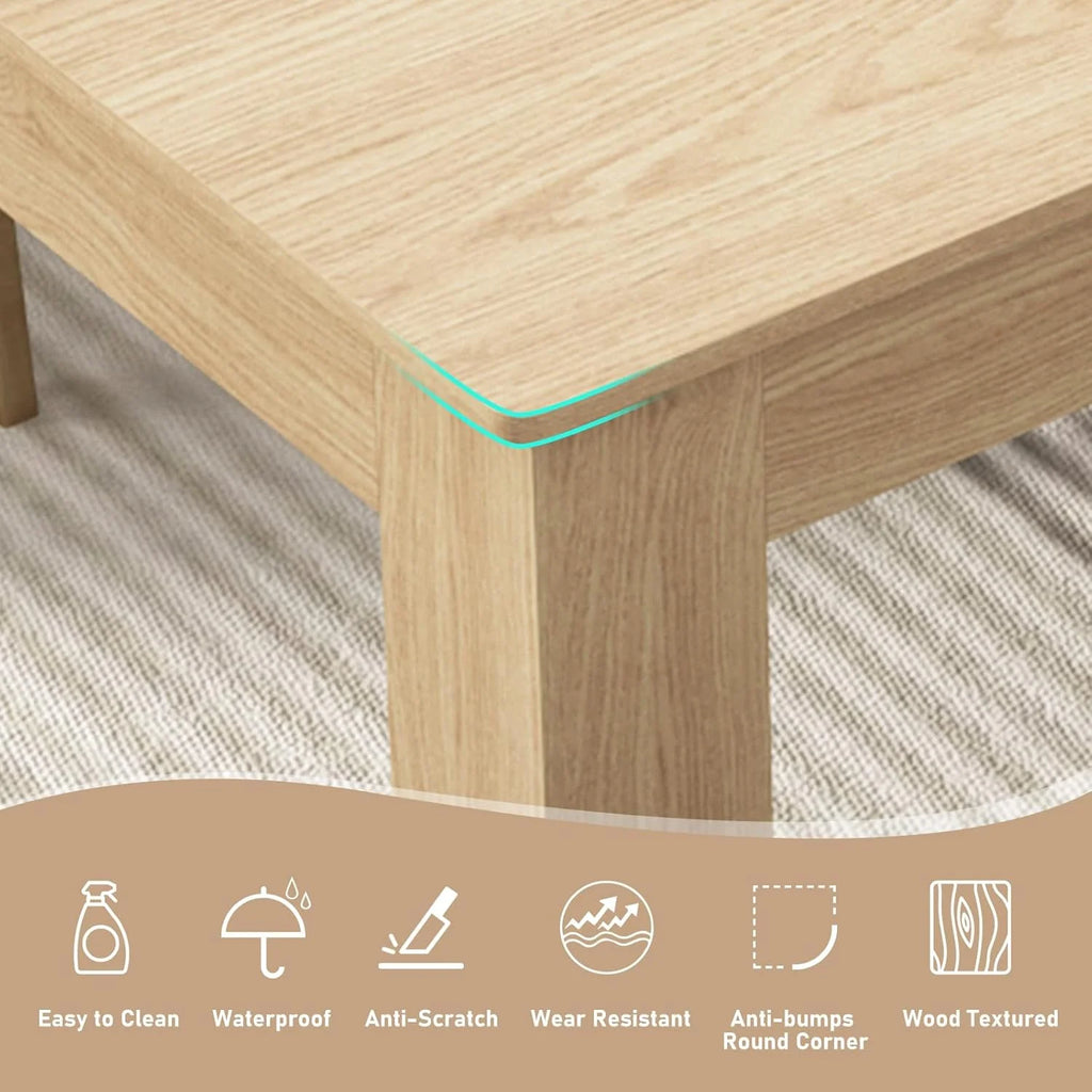ChVans Large Mobile Extendable Dining Table for 6-8, Modern Wood Kitchen Table Rectangular Table for Dining Room, Living Room