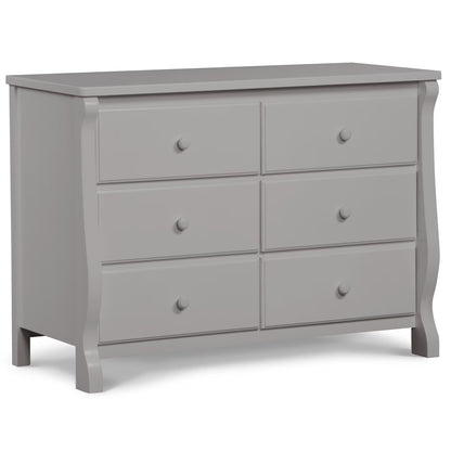 Delta Children Universal 6 Drawer Dresser with Interlocking Drawers - Greenguard Gold Certified, Grey