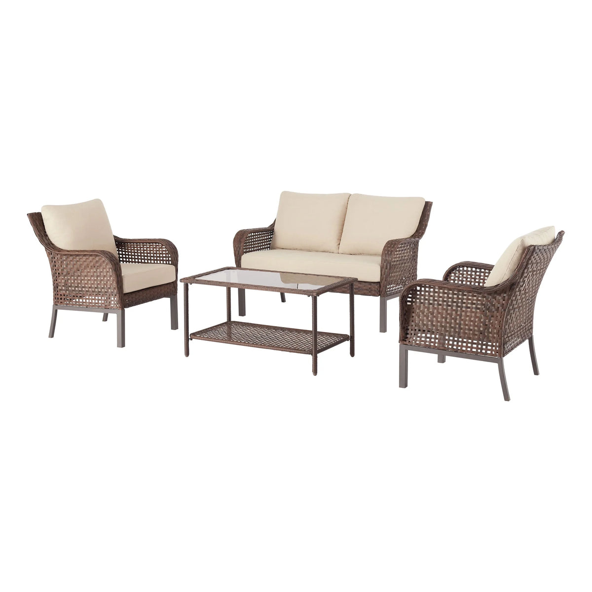 Mainstays Tuscany Ridge 4-Piece Conversation Set, Red