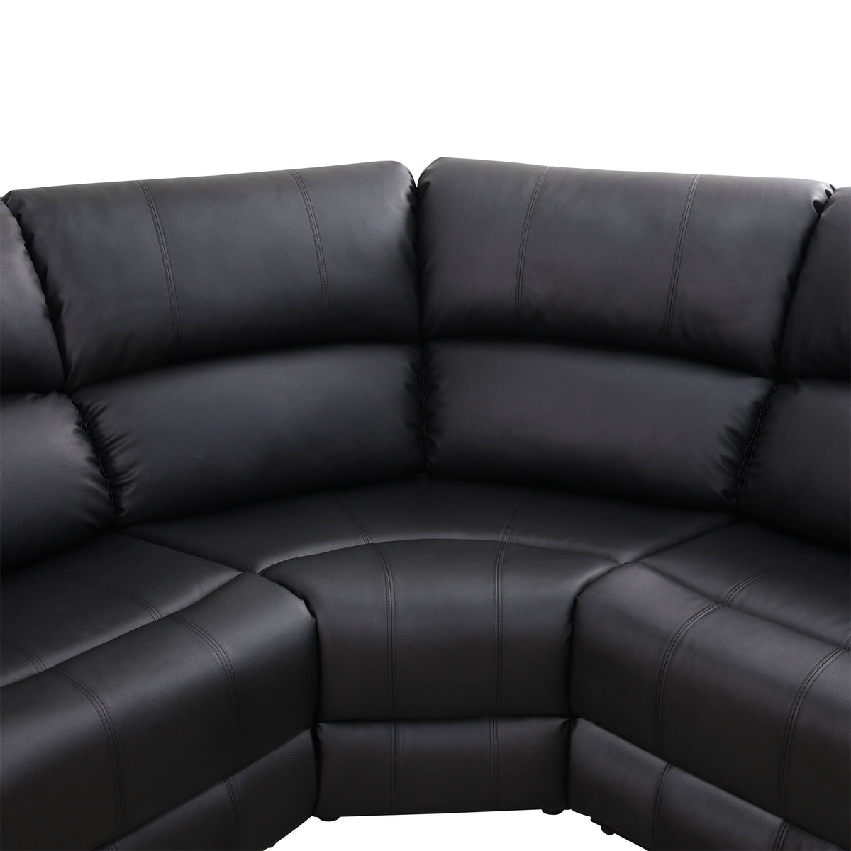 Aukfa 3-Piece Recliner Sofa Set, 6 Seat Sectional Couch with Cup Holders&Storage Console, Gray