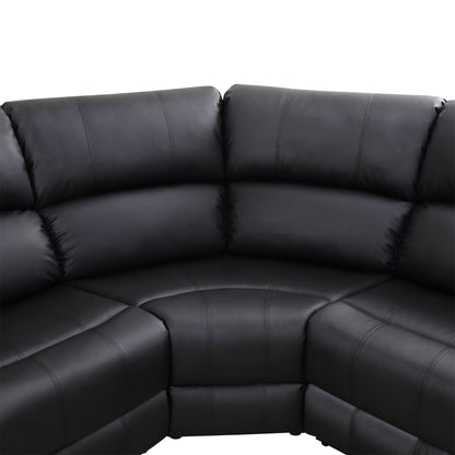 Aukfa 3-Piece Recliner Sofa Set, 6 Seat Sectional Couch with Cup Holders&Storage Console, Gray