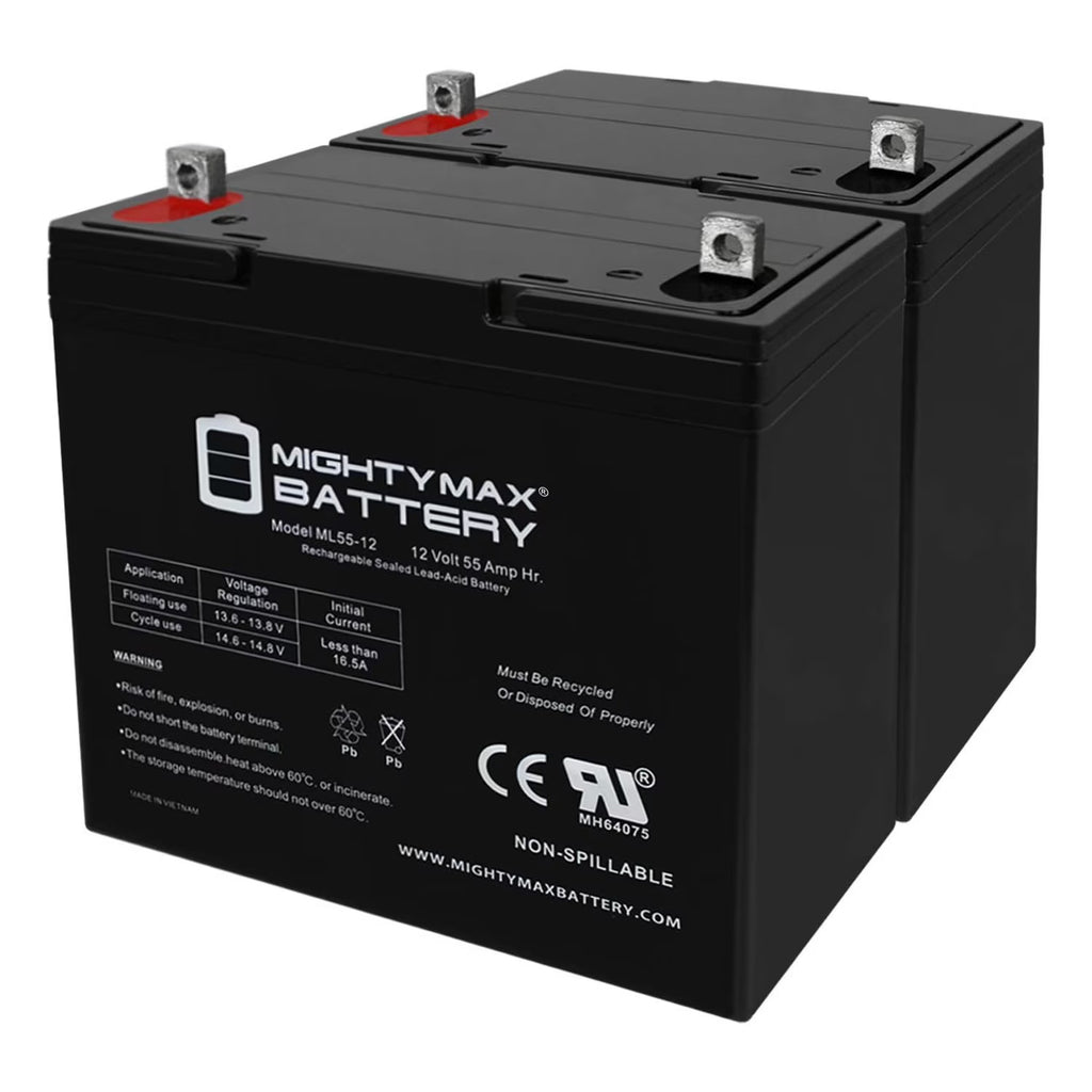 12V 55Ah Power Boat Pontoon Electric Trolling Motor Deep Cycle Battery