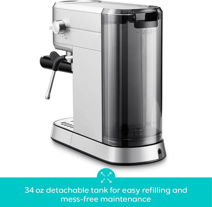 CASABREWS CM5418 20-Bar Espresso Machine and Coffee Maker, Silver