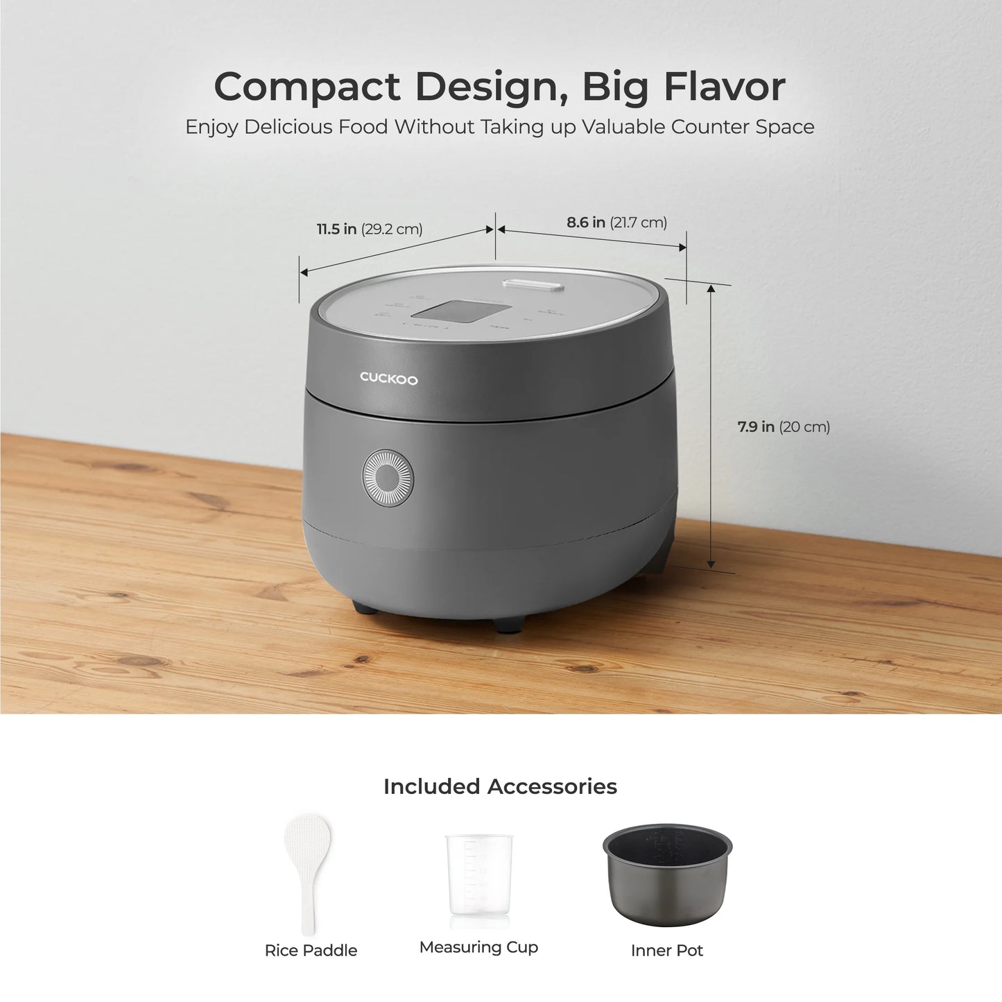 CUCKOO Rice Cooker 6 Cups Cooked, Warmer, Nonstick Pot and Fuzzy Logic Tech in Gray (CR-0375FG)