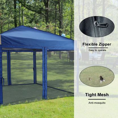 Aoodor 12'x12' Pop Up Canopy with Removable Mesh Sidewalls, Outdoor Portable Instant Shelter Tent-Black