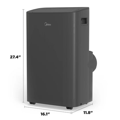 Midea 8,000 BTU, 115V, Smart Portable Air Conditioner, 250 Sq.Ft. MAP08S1XWGR-T, Gray, New