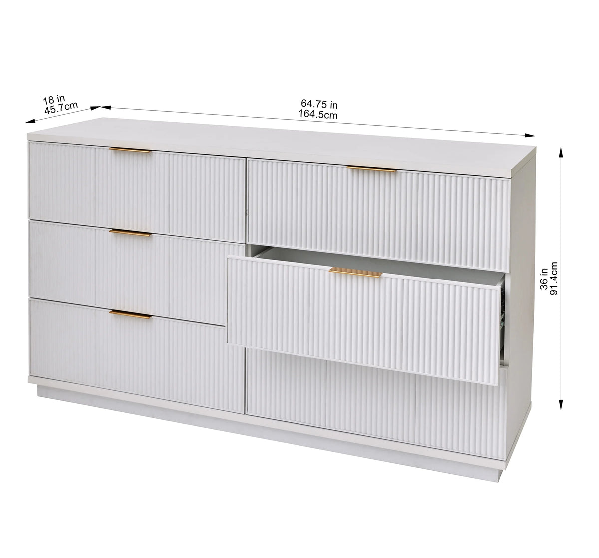 Better Homes and Gardens Lillian 6 Drawer Dresser, White