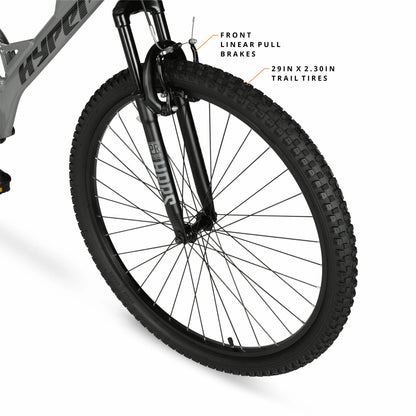 Hyper Bicycles 29" Men's Havoc Mountain Bike, Gray