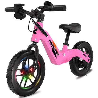 YunTopKids Electric Balance Bike for Kids, 150W Electric Bike for Kids with12 inch Pneumatic Tire, Adjustable Seat, Up to 5.6 Miles Electric Bike for Kids Ages 3-5,Black