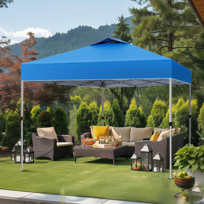 Phi Villa 10ft x 10ft Blue Pop Up Outdoor Canopy, Waterproof