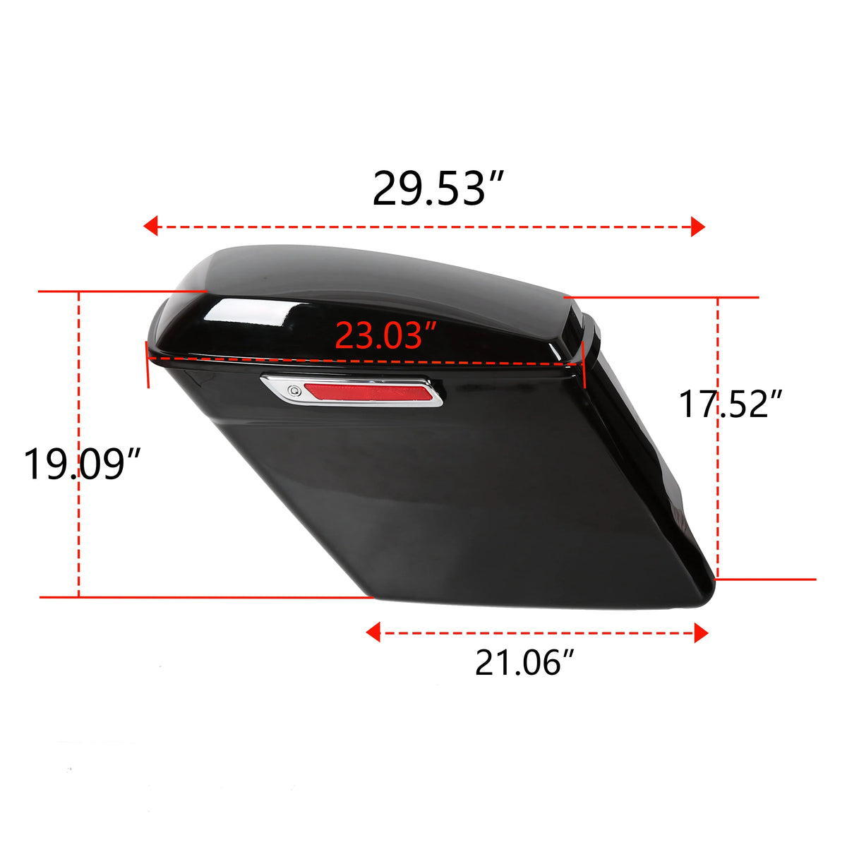 Kojem Hard Saddle Bags for 1993 - 2013 Harley Road King Glide Vivid Black Lockable Saddlebags