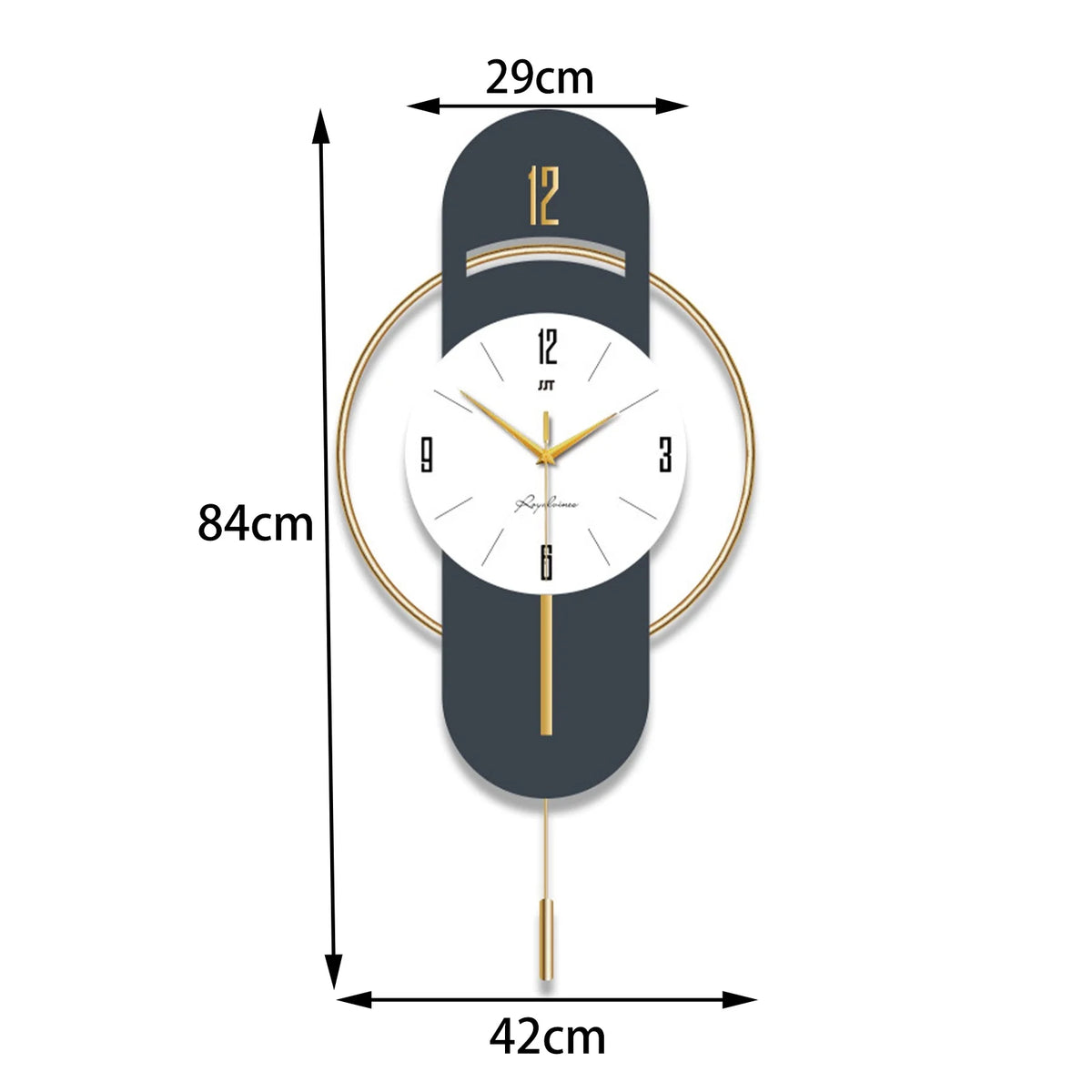 Wall Clock, Wall Clocks for Living Room, Modern Decorative Pendulum Wall Clock, Without Tick Noises, Modern Minimalist Pendulum Clock for Bedroom Office Kitchen