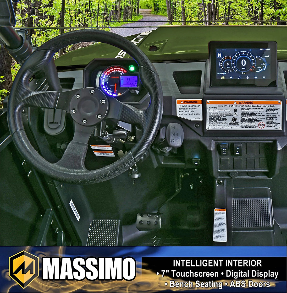Massimo Buck 450 Side by Side UTV, EFI, 4 Stroke, 325cc, 25.5 HP, 4X4, 3000lb Winch - Red