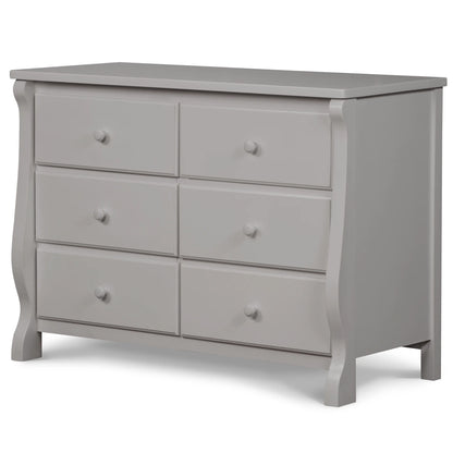 Delta Children Universal 6 Drawer Dresser with Interlocking Drawers - Greenguard Gold Certified, Grey