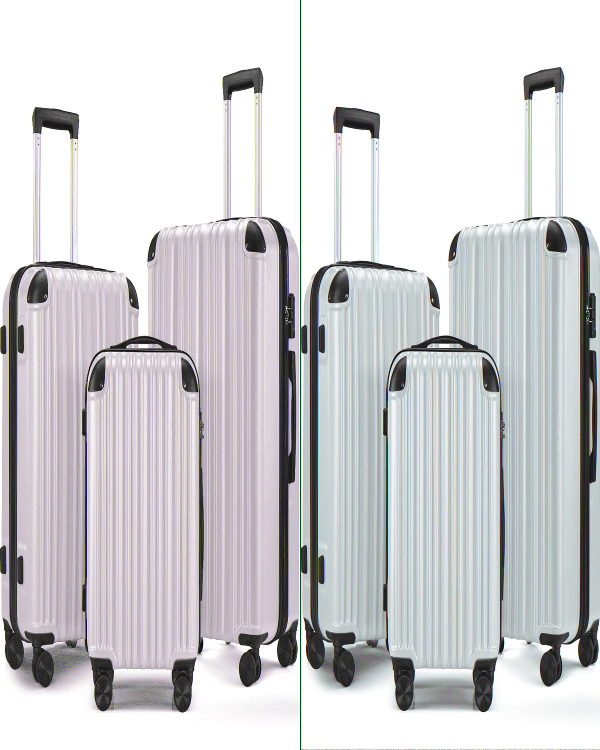3 Piece Luggage Sets Hard Shell Suitcase Set with Spinner Wheels for Travel Trips Business 20" 24" 28", Rose Gold