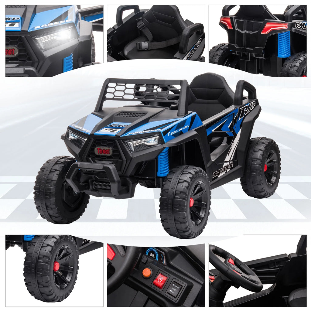 TOBBI 12V Kids Electric off-Road UTV Truck Car Battery Powered Ride on Toys for Girls with LED Headlights, Music, Horn