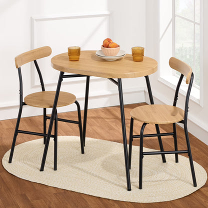 Best Choice Products 3-Piece Modern Oval Dining Table Set, Small Kitchen Dinette w/ 2 Chairs - Black/Black
