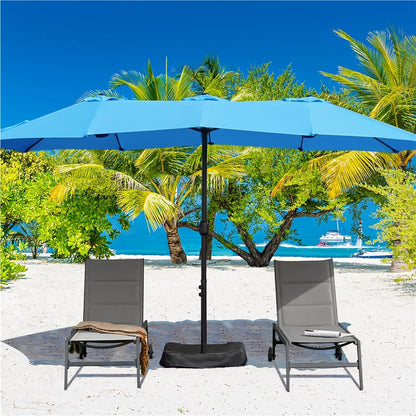 Topeakmart 13ft Patio Parasol Canopy with Crank, Tan