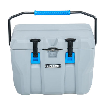 Lifetime 28 qt Bear-Resistant Camping Cooler, Premium High Performance, Ice Retention, Hard Cooler, 20 Can Capacity, Boulder Gray (91289)