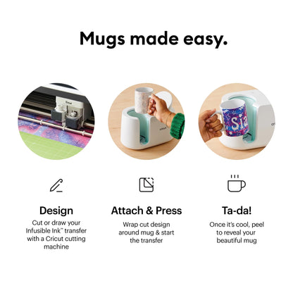 Cricut Mug Heat Press for Sublimation Mug Projects- Buffalo Check and more Infusible Ink, Transfer Sheets, Mug Blanks Bundle