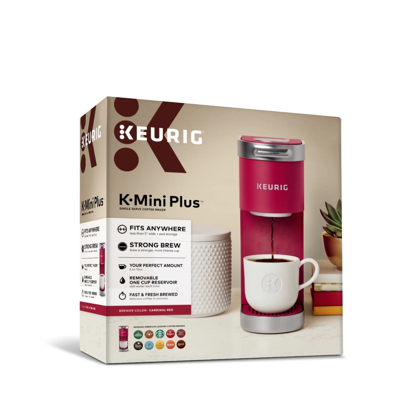 Keurig K-Mini Plus Single Serve K-Cup Pod Coffee Maker, Dusty Rose