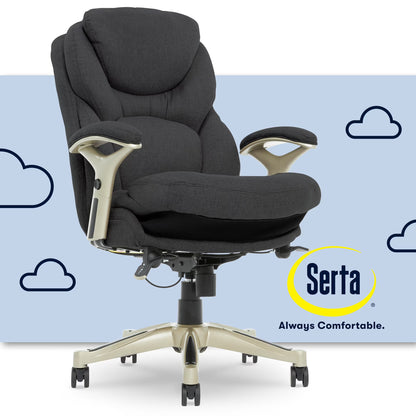 Serta Back in Motion Technology Fabric Executive Office Chair, Light Gray