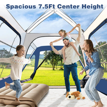 MOPHOTO SUV Tents for Camping 4 People, PU 3000mm Waterproof SUV Tent Attachment Tailgate Tent for Car Jeep Van, Spacious Space 8.2'L x 8.2'W x 7.2'H with 2 Awnings & Double Door