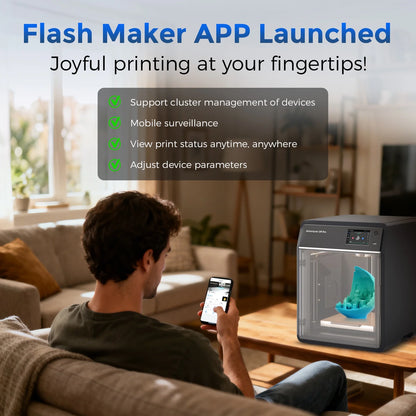 Flashforge 3D Printer Adventurer 5M, 3D Printers for Beginners Home DIY, High Speed Print Size 8.7 x 8.7 x 8.7in, Black