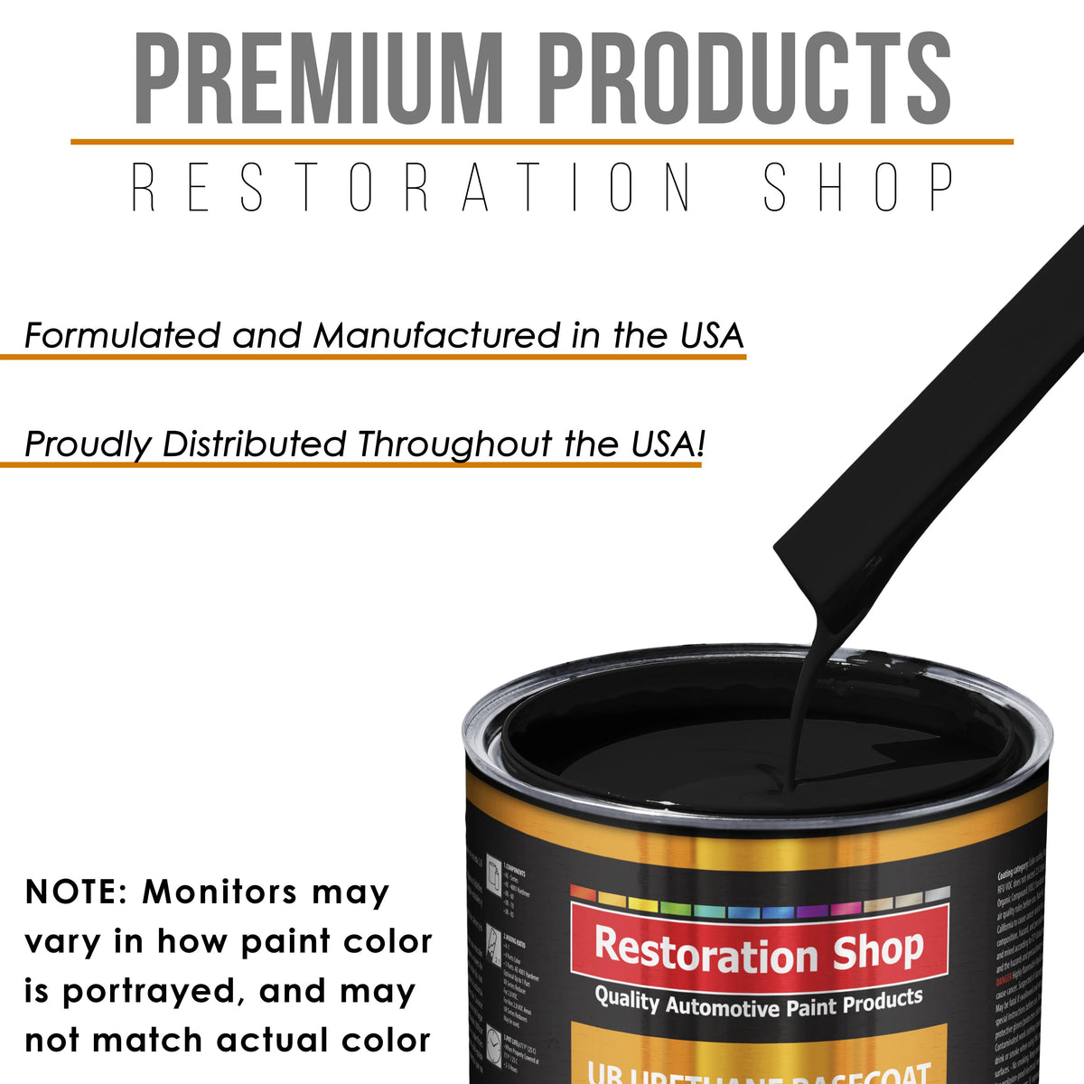 Jet Black (Gloss) Quart URETHANE BASECOAT CLEARCOAT Car Auto Body Paint Kit