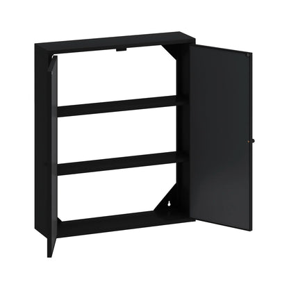 27.56"Modern Wall Cabinet with Glass Doors, Bathroom Cabinet with Featuring Three-tier Storage for Entryway Living Room, Bathroom or Dining Room, Mint Green