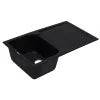 ALFI brand AB1620DI-BLA Black 34" Single Bowl Granite Composite Kitchen Sink with Drainboard