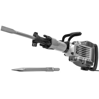 XtremepowerUS Demolition Jack Hammer Heavy Duty, 3600W Electric Jackhammer 1900BPM Power Drill Concrete Breaker Bar Point & Chisel Bits Chisel Set