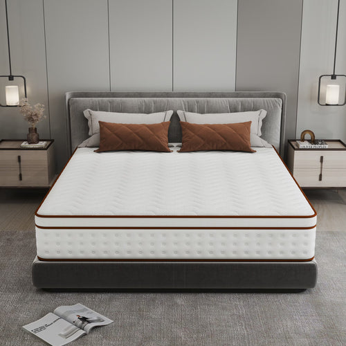 OnBeam 10" King Mattress, Medium Firm Memory Foam Mattress in a Box, Motion Isolation | Focalsweet Auth.