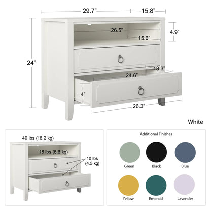 Her Majesty 2 Drawer Nightstand, Mustard Yellow