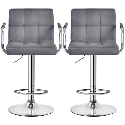 Yaheetech 2pcs PU Leather Adjustable Bar Stools for Dining Room, Black